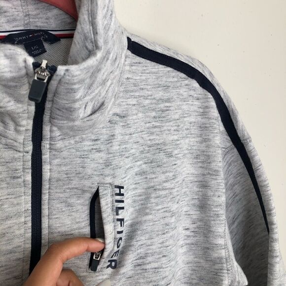 2/$30 TOMMY HILFIGER LIGHT GRAY Zip Up Knit Jacket - Picture 6 of 7